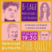 Feminist pursuits pub quiz flyer