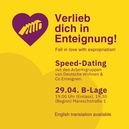 Verlieb dich in Enteignung! – Speed Dating mit den AGs von Deutsche Wohnen & Co. enteignen