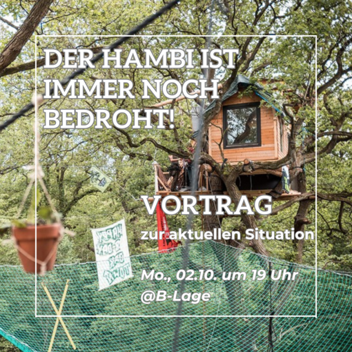 Der Hambacher Wald ist immer noch bedroht!